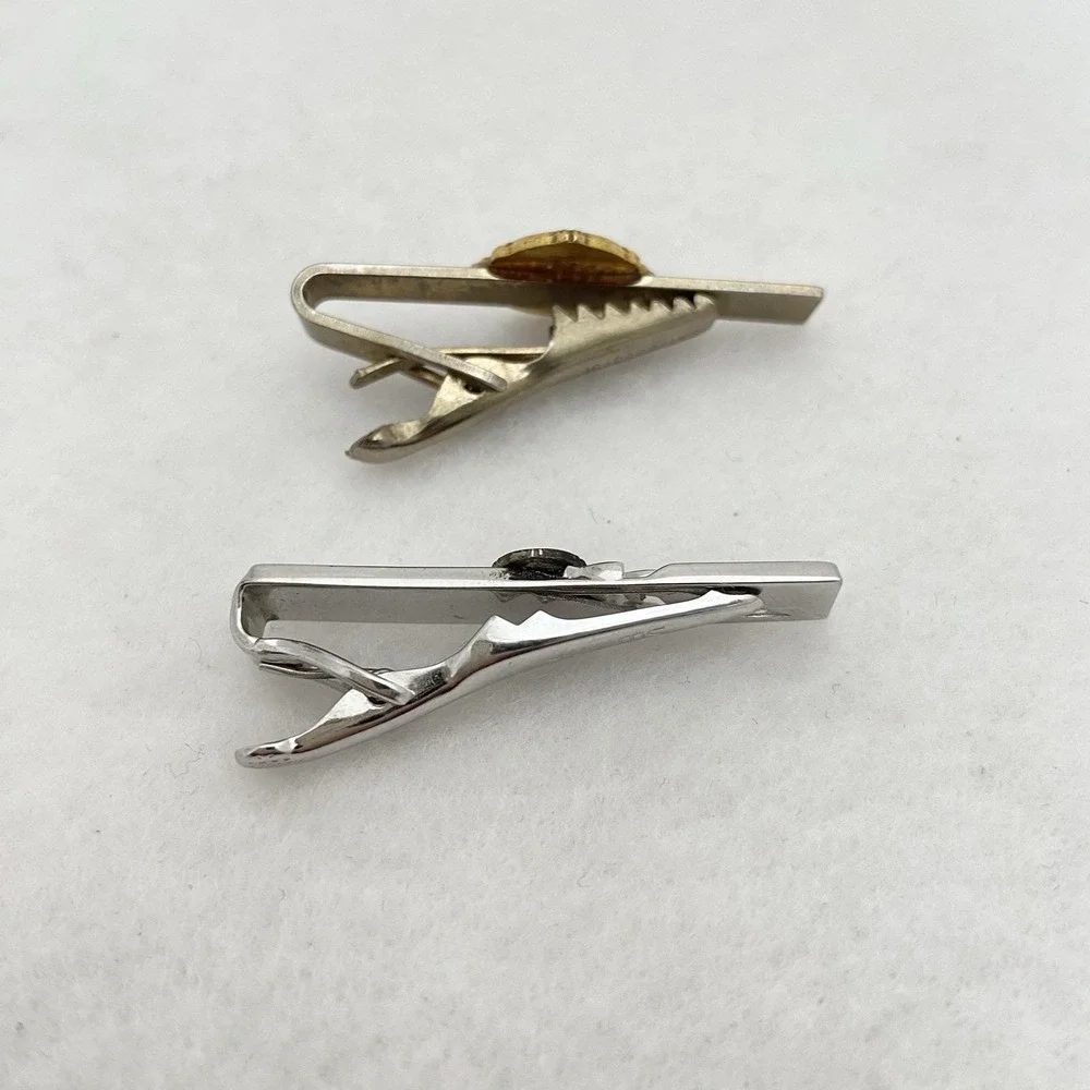 2-Lot Vintage Lions Club International Tie Lapel Bars/Clips Branded & Unbranded
